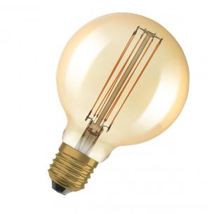mpbar d e27 40w 822 8w 5 470lm tynd ultra filament straight guld globe95 led 1906 vintage osram