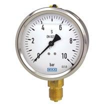 beslag inkl nedad messing 2 g1 fyldning med hus rustfrit 100 ns bar 0-40 manometer 53 213