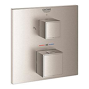 supersteel ndbruser h hoved til 158x158mm termostatarmatur cube grohtherm grohe