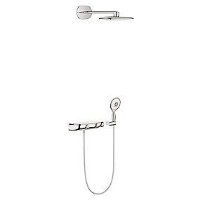 hvid forkromet ndbruser h hoved med 130mm c150mm c termostatarmatur smartcontrol rainshower grohe