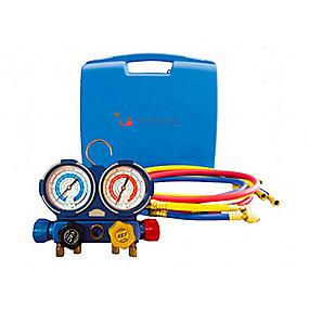 ske og slanger med r22 tr422abcd og r134a r410a r32 manifold 4-vejs tecnosystemi