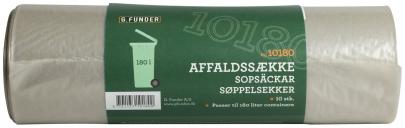 kvalitet standard - rulle pr poser 10 plast klar container liter 180 til passer kke affaldss container