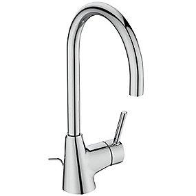 krom bundventil træk-op med håndvaskarmatur ceraline standard ideal