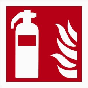 plast 150x150 brandslukker skilt