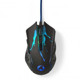 led m 50 1 ndet jreh h knapper programmerbare 6 knapper antal dpi justerbar dpi 3600 2400 1800 1200 kabel mouse gaming nedis