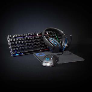 layout fr azerty sort tte musem og mus headset tastatur 5-i-1 kit combo gaming nedis