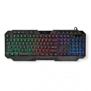 multimedia m 30 1 ngde mkabell str drevet usb layout us qwerty led gler n membrane type-a usb keyboard gaming wired nedis