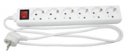 hvid afbryder m 5m 6r schuko stikd�se