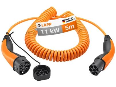 m 5 orange 20a kw 11 ladekabel ev 2 type spiral lapp