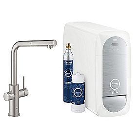 supersteel mouss udtr l-tud kkenarmatur k home blue grohe