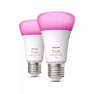 2-pak mpbar d mat e27 75w 9w ambiance color white standard led hue philips