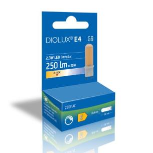 18x56mm dim 350 250lm 827 3w 2 g9 e4 diolux