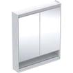 alu hvid cm 75 x 90 g v ger l 2 comfortlight og underhylde med spejlskab one geberit