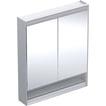 alu cm 75 x 90 g v ger l 2 comfortlight og underhylde med spejlskab one geberit