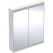 alu hvid cm 75 x 90 indbyg ger l 2 comfortlight med spejlskab one geberit