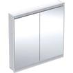 alu hvid cm 90 x 90 indbyg ger l 2 comfortlight med spejlskab one geberit