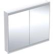 alu hvid cm 105 x 90 indbyg ger l 2 comfortlight med spejlskab one geberit