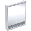 alu hvid cm 75 x 90 indbyg ger l 2 comfortlight og underhylde med spejlskab one geberit