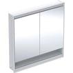 alu hvid cm 90 x 90 indbyg ger l 2 comfortlight og underhylde med spejlskab one geberit