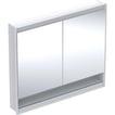 alu hvid cm 105 x 90 indbyg ger l 2 comfortlight og underhylde med spejlskab one geberit