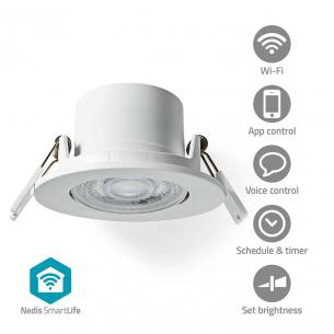 ios android f energiklasse ip20 k 6500 - 2700 lm 360 mm 74 - 68 mm 52 diameter runde hvid lig k til varm wi-fi lys lofts smartlife nedis