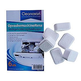tabs 6stk a pakke fedtaflejringer kalk fjerner opvaskemaskinerens cleanosan