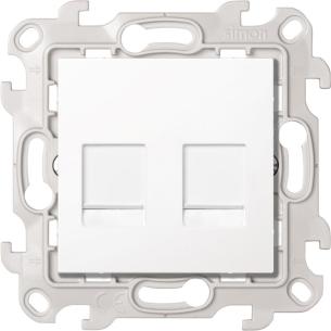 hvid konnektor uden keystone 2xrj45 dataudtag harmonie 24 simon