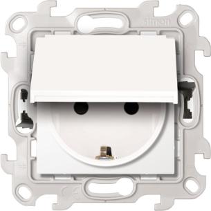 hvid ip44 schuko jord 2-polet ksel d med stikkontakt harmonie 24 simon