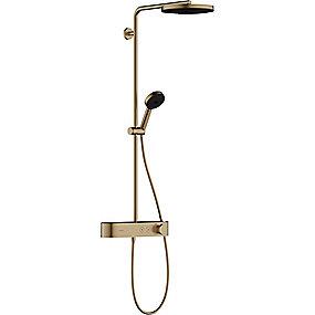 pvd bronze rstet b 400 select showertablet med 1jet 260 showerpipe s pulsify hansgrohe