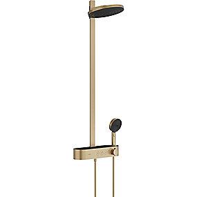 pvd bronze rstet b 400 select showertablet med ecosmart 2jet 260 showerpipe s pulsify hansgrohe