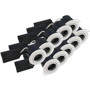 pakke stk 10 hvid mat rund gu10 eco install uni nordtronic