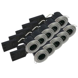 lyskilde u pakke stk 10 - ip44 87mm aluminium rstet b spot gu10 eco install uni nordtronic