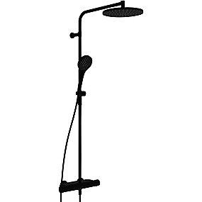 sort mat ndbruser h hoved med bruserarmatur rain style optima oras