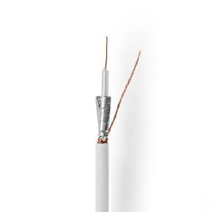 gaveske hvid pvc coax m 0 50 eca afskrmet dobbelt ohm 75 rg59u rulle p kabel coax