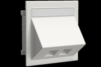hvid konnektor rj45 keystone for vinklet dataudtag