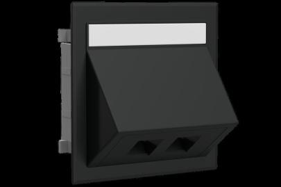 sort konnektor rj45 keystone for vinklet dataudtag