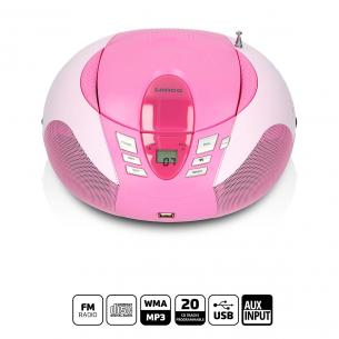 pink usb-afspiller og cd- fm-radio rbar b lenco