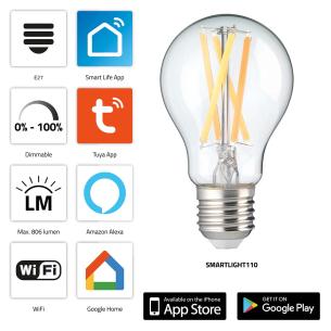 wi-fi med led-lampe filament smart smartlight110 nedis