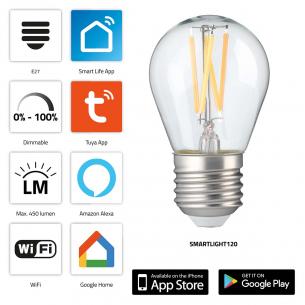 wi-fi med led-lampe d detr gl smart smartlight120 nedis
