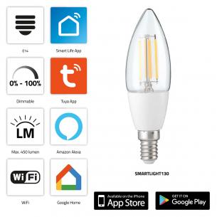 wi-fi med led-lampe d detr gl smart smartlight130 nedis