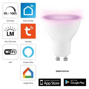 wi-fi med led-farvelampe smart smartlight40 nedis