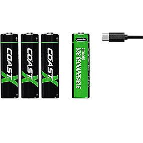 4stk a pakke kabel usb-c mah 2400 genopladelig li-ion aa 5v 1 batteri coast