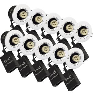 pak 10 - hvid gu10 230v 87mm 2-setup easy daxtor spot downlight