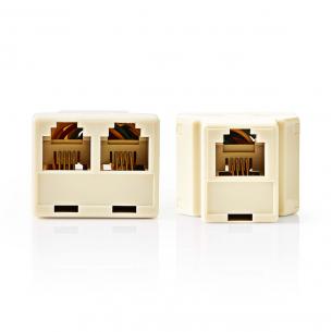 box elfenben abs splitter hun 6 4 rj11 2x hunstik rj11 rj11 type tilslutnings box wall telecom
