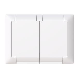hvid blank ip44 stikkontakt dobbelt saga