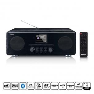 sort bluetooth mp3-afspiller cd med fm-radio dab lenco