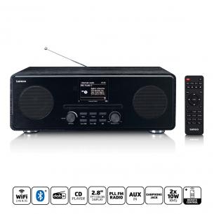 sort bluetooth og cd-afspiller med fm-radio dab internet lenco