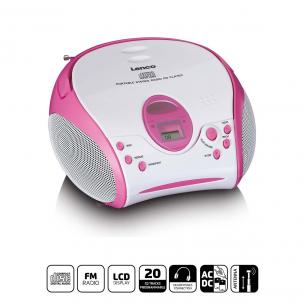 pink rker klisterm og fm-radio cd-afspiller med boombox lenco