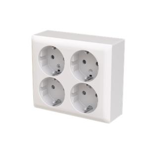 hvid signal ip21 stikkontakt saga 4-dobbelt