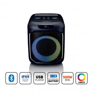 mikrofon s dl tr med jttaler partyh bluetooth ipx4 kompakt lenco